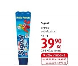 Pasta na zuby dětská Signal