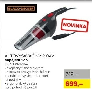 Autovysavač Black and Decker NV1210AV, 12 V