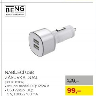 Nabíjecí USB zásuvka Beng s 2 výstupy, 12/24 V