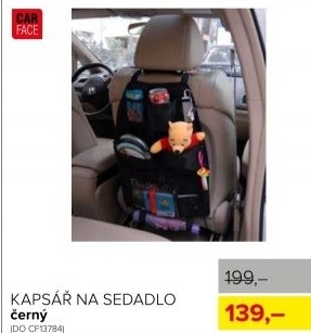 Kapsář na sedadlo CarFace, černý