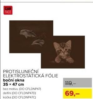 Protisluneční elektrostatická fólie CarFace, bez motivu