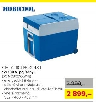 Pojízdný chladicí box MOBICOOL, objem 48 l, 12/230V