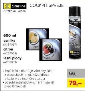 Cockpit spray 600 ml, vanilka