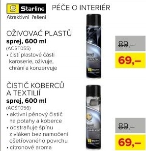 Oživovač plastů Starline, sprej 600 ml