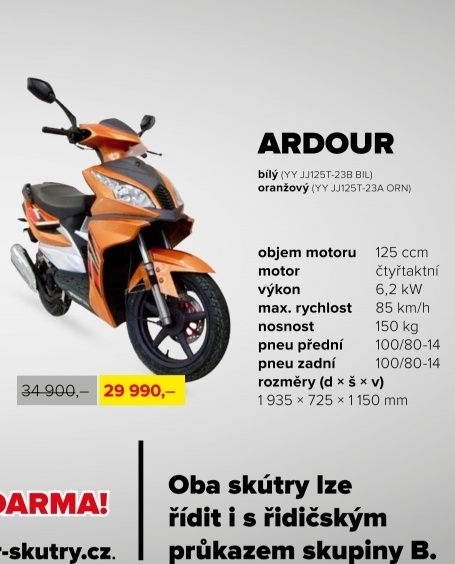 skútr MAXON ARDOUR 125 - bílý
