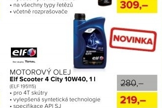 Motorový olej ELF SCOOTER 4 CITY 10W40, 1 l
