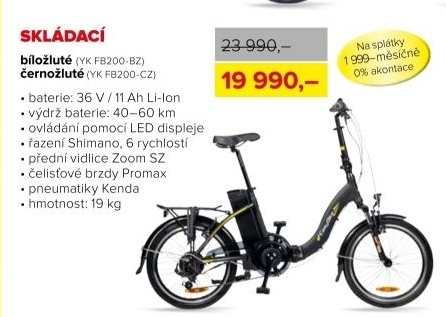 Elektrokolo EASYBIKE Fold - bílo-žluté