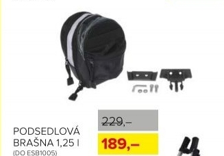 Podsedlová brašna, objem 1,25 l