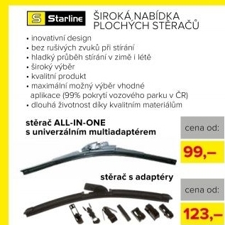 STARLINE plochý stěrač 350 mm All-In-One