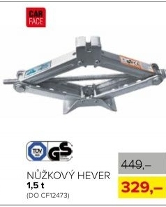 Hever nůžkový CarFace, nosnost 1500kg
