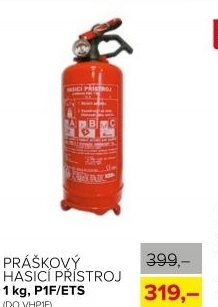Práškový hasicí přístroj, 1 kg