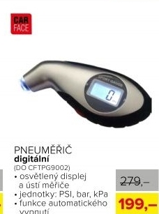 Pneuměřič CarFace, digitální
