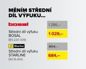 Střední díl výfuku BOSAL