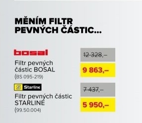 Filtr pevných částic BOSAL