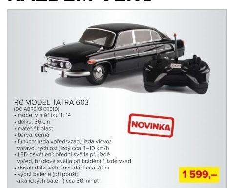 RC model Tatra 603, měřítko 1:14