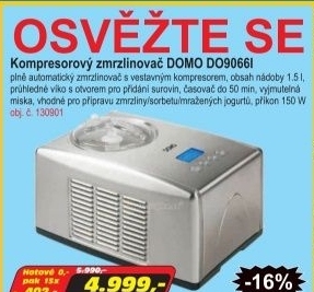 Kompresorový zmrzlinovač DOMO DO9066I