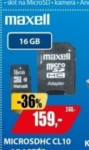 MicroSDHC 16GB CL10 + adpt 854717 MAXELL