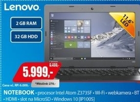 IP100S 11,6 Z3735F 2G 32G RED W10 LENOVO
