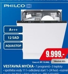 PD 1273 BIT vestavná myčka PHILCO