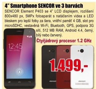 Mobilní telefon Sencor Element P403