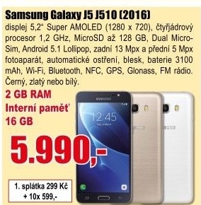 Mobilní telefon Samsung Galaxy J5 J510