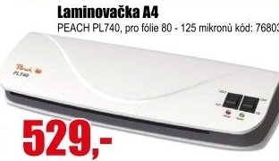 Laminovací přístroj Peach PL740 A4 Premium Photo