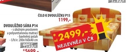 Dvoulůžko SÁRA s úložným prostorem