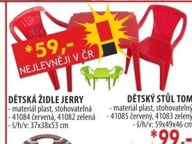 Dětská židle JERRY červená
