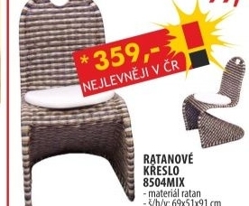 Židle rattan světlá/tmavá hnědá