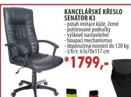 Kancel. křeslo SENÁTOR černá K3
