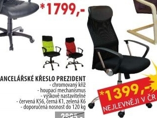 Kancelářské křeslo PREZIDENT červená K56