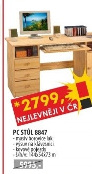 PC stůl 8847 lakovaný