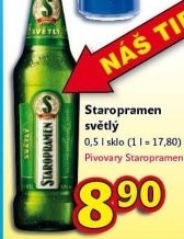 Pivo světlé výčepní 10° Staropramen
