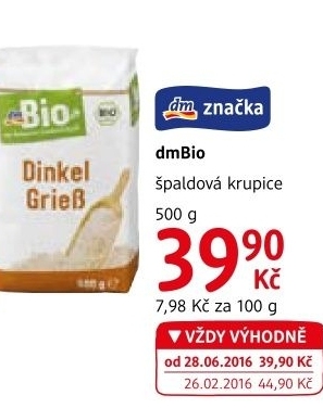 Špaldová kupice dm Bio