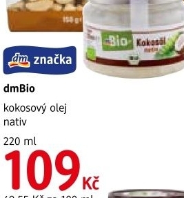 Kokosový olej dm Bio