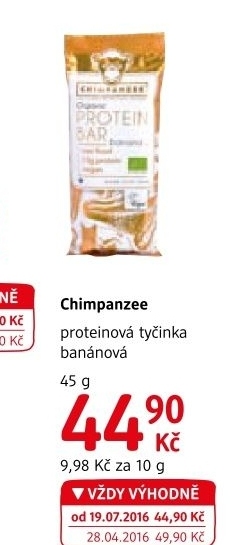 Proteinová tyčinka bio Chimpanzee