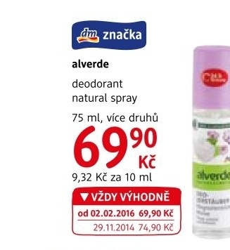 Deodorant sprej tělový Alverde