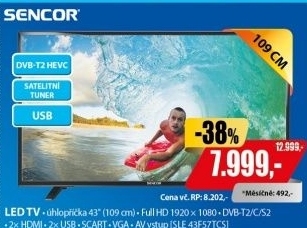 SLE 43F57TCS 109CM LED TVSENCOR