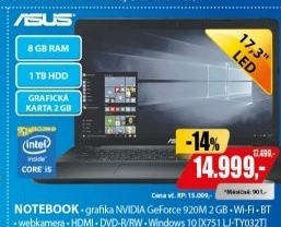 X751LJ-TY032T 17,3 i5-5200 8G 1T 2G ASUS