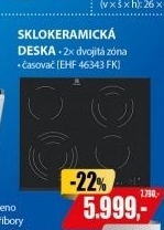 EHF 46343 FK VARNÁ DESKA SKLO ELECTROLUX