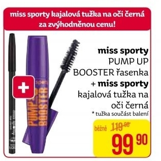 Balíček řasenka Pump Up Booster + kajalová tužka na oči MissSporty