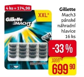 Náhradní hlavice pánské Mach 3 Gillette