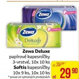 Kapesníčky papírové 3vrstvé Deluxe Zewa