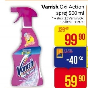 Odstraňovač skvrn ve spreji Oxi Action Vanish