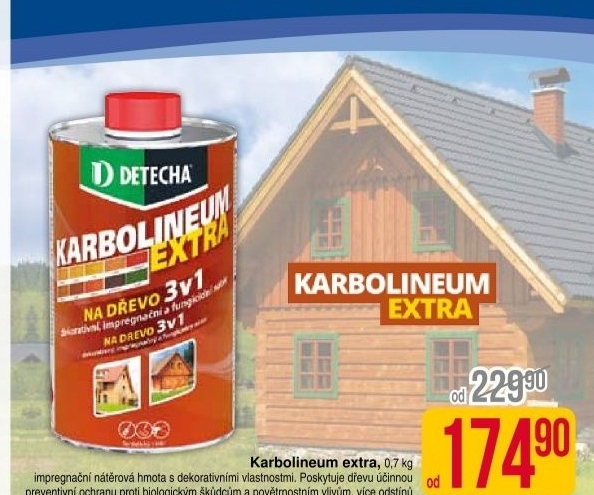 Impregnační nátěr na dřevo Karbolineum Extra 3v1 Detecha