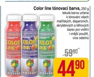 Malířská tónovací barva Color Line Kittfort