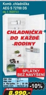 Chladnička kom. AEG S 72700 DS