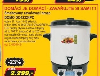 Smaltovaný zavařovací hrnec DOMO DO42324PC