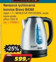 Nerezová ryhlovarná konvice Bravo B4360