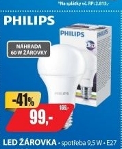 LED 60W E27 A60M FR ND 3000KPHILIPS - dvě za cenu 1